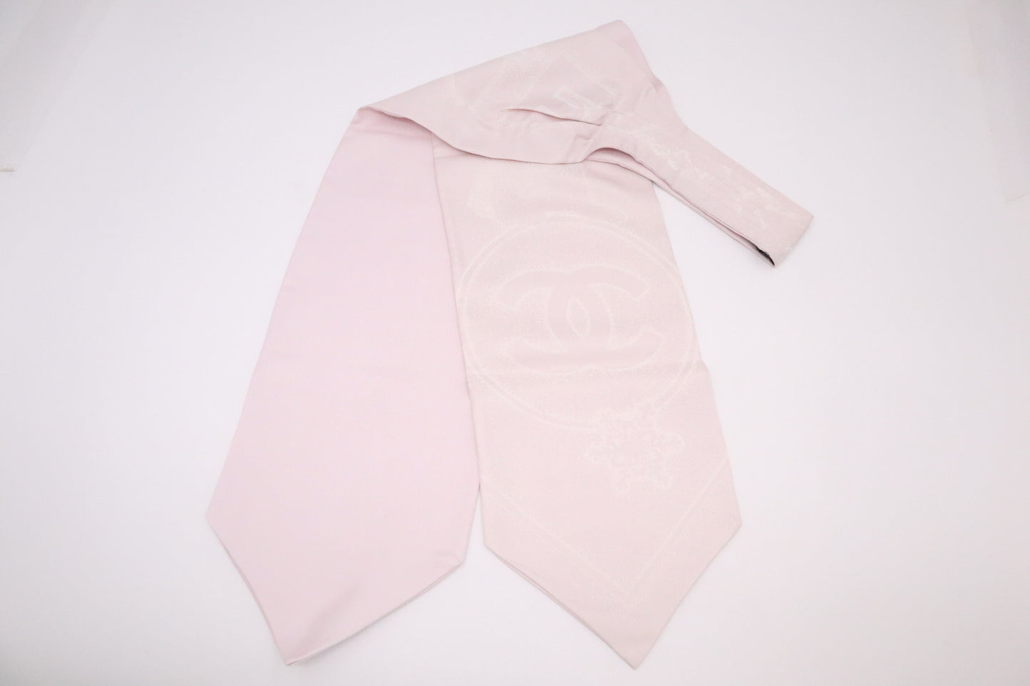 Chanel Snowflakes and Stars Scarf Tie in Pink Silk