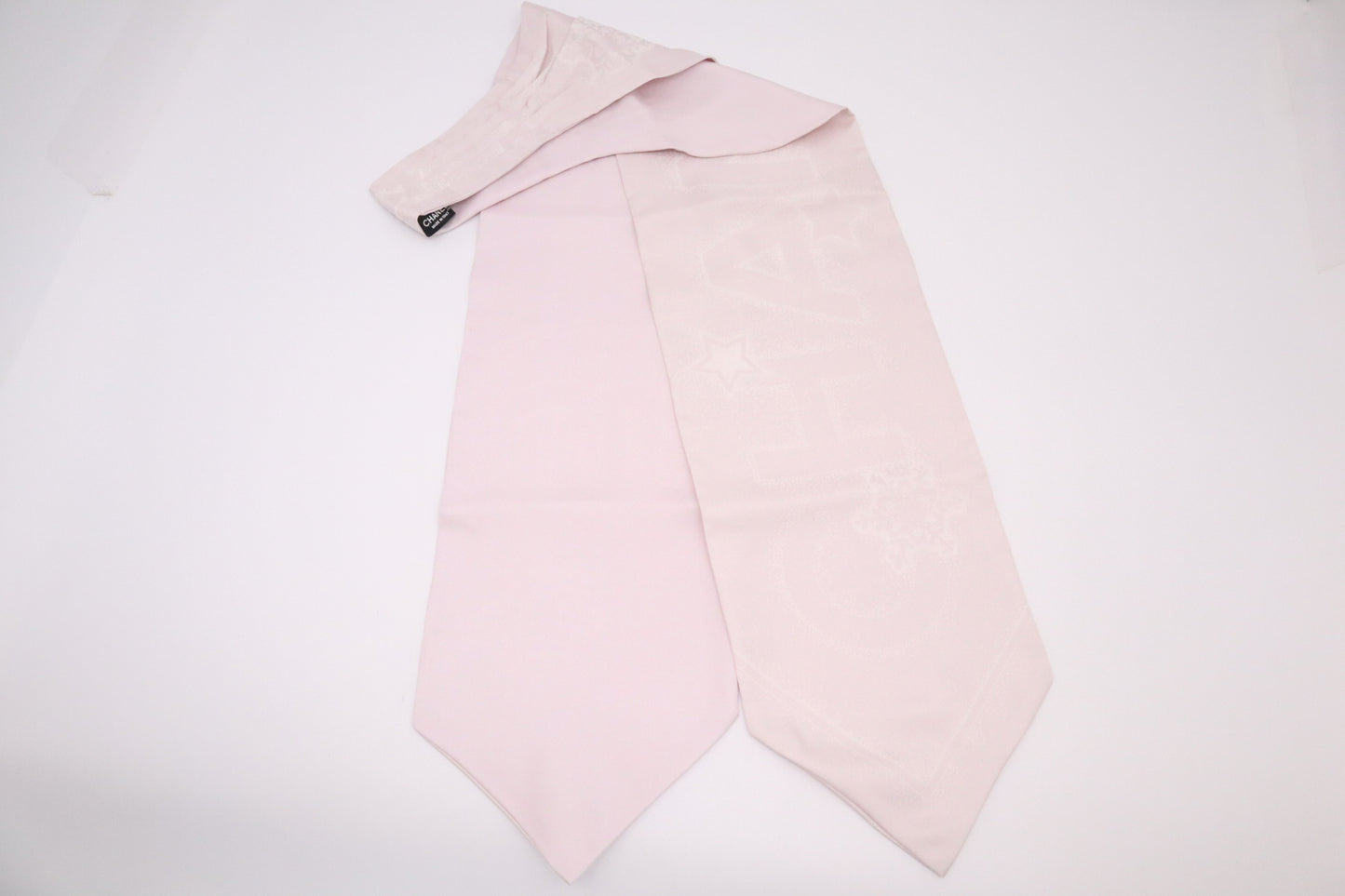 Chanel Snowflakes and Stars Scarf Tie in Pink Silk
