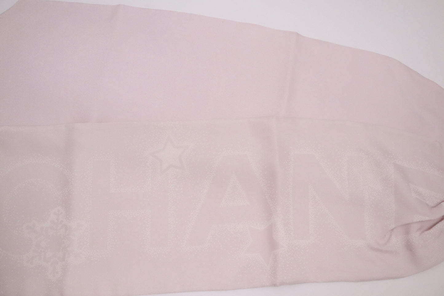Chanel Snowflakes and Stars Scarf Tie in Pink Silk