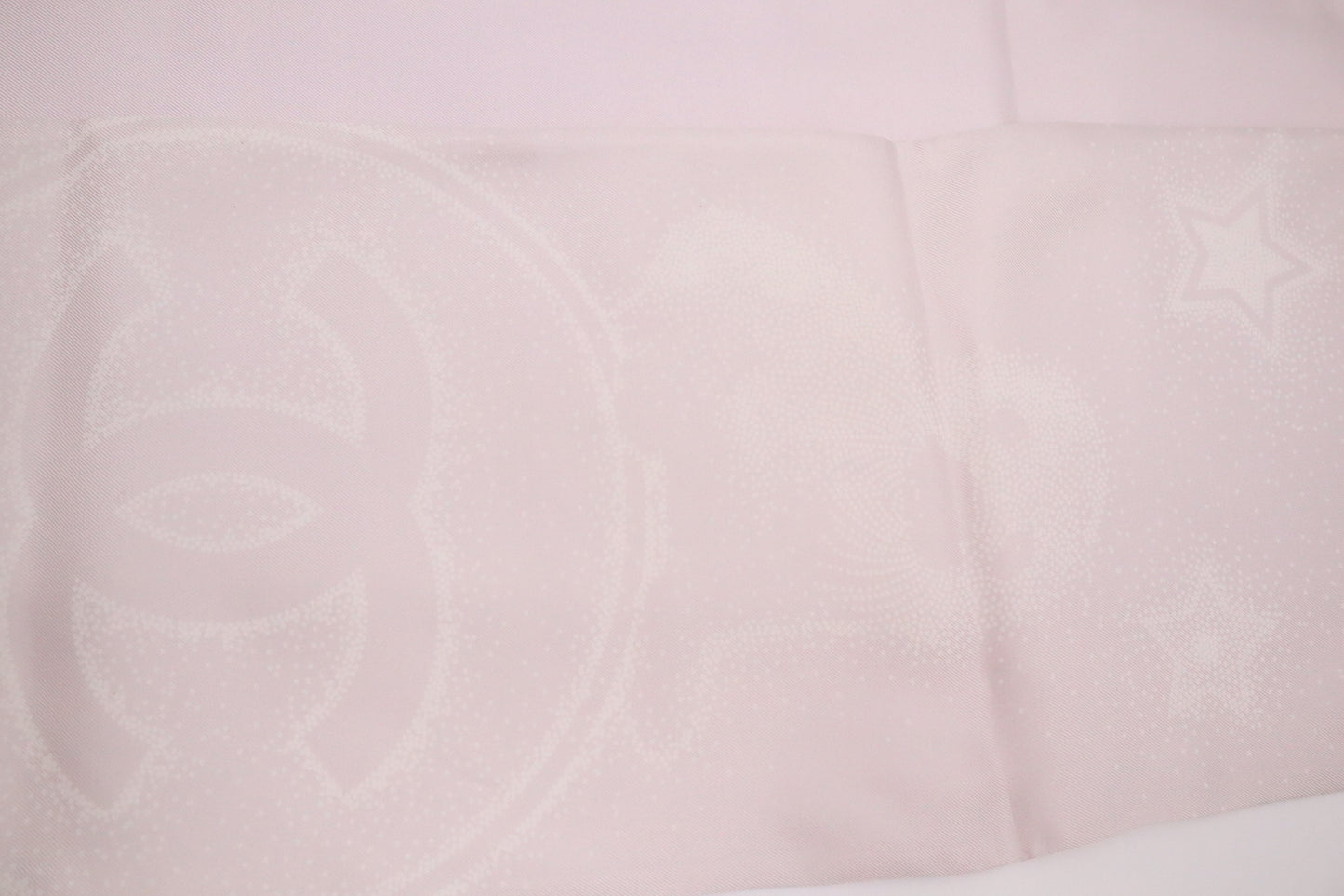 Chanel Snowflakes and Stars Scarf Tie in Pink Silk