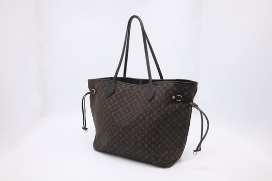 Louis Vuitton Mini Lin Idylle Neverfull MM Tote Bag in Ebene Monogram