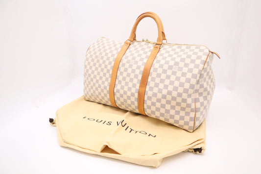 Louis Vuitton Keepall 50 in Damier Azur Canvas