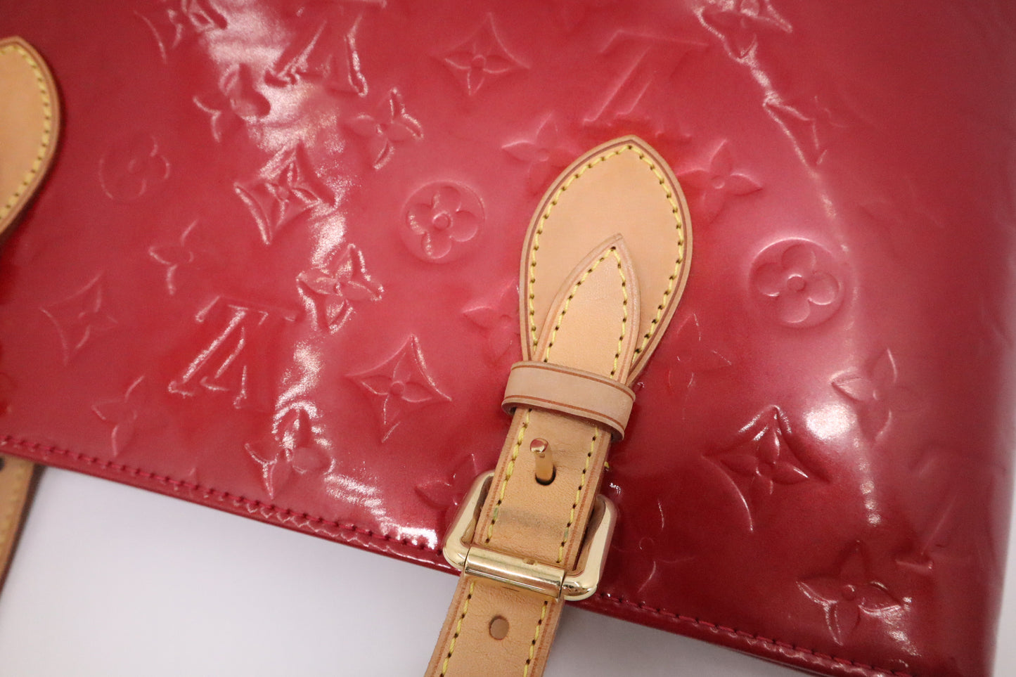 Louis Vuitton Brentwood Tote in Red Vernis Leather