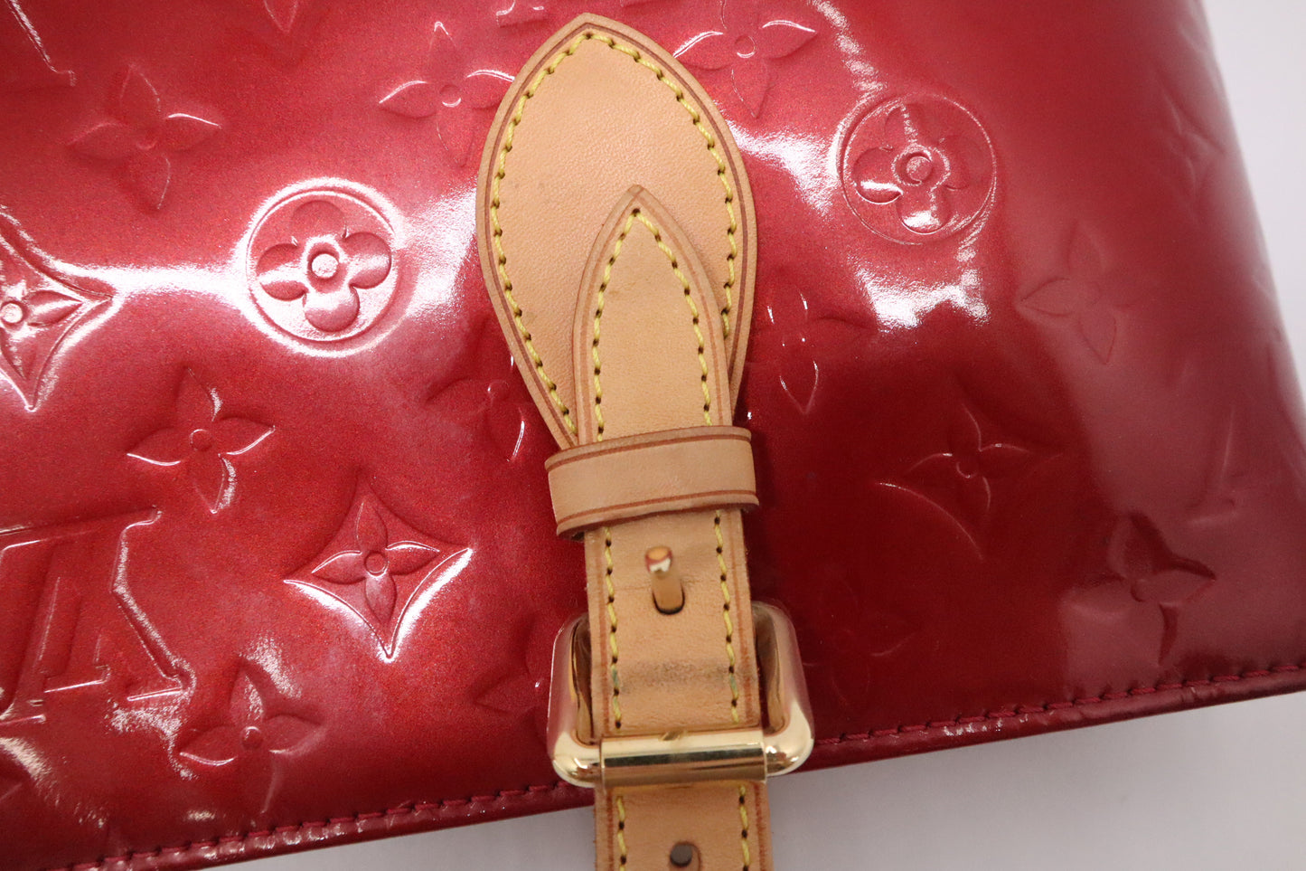 Louis Vuitton Brentwood Tote in Red Vernis Leather