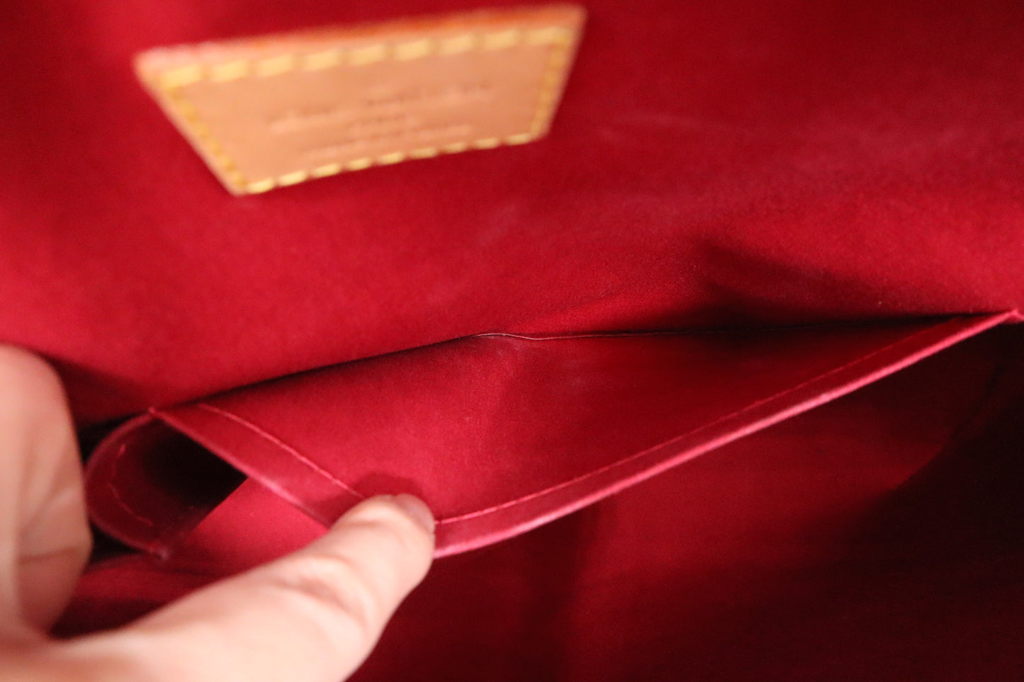 Louis Vuitton Brentwood Tote in Red Vernis Leather