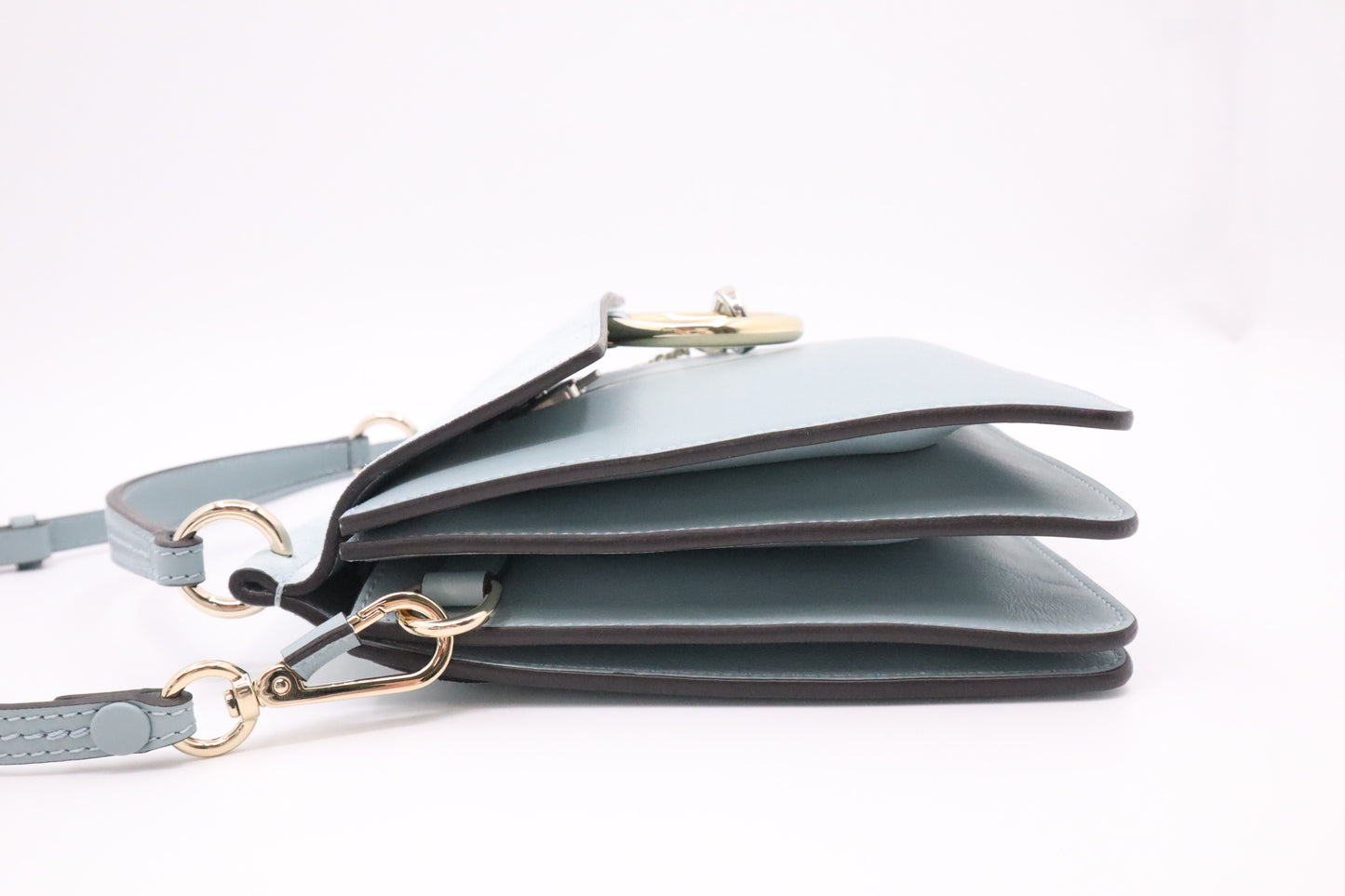 Chloe Faye Medium Shoulder Bag in Blue Leather