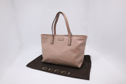 Gucci Imprime Tote in Pink Coated Canvas
