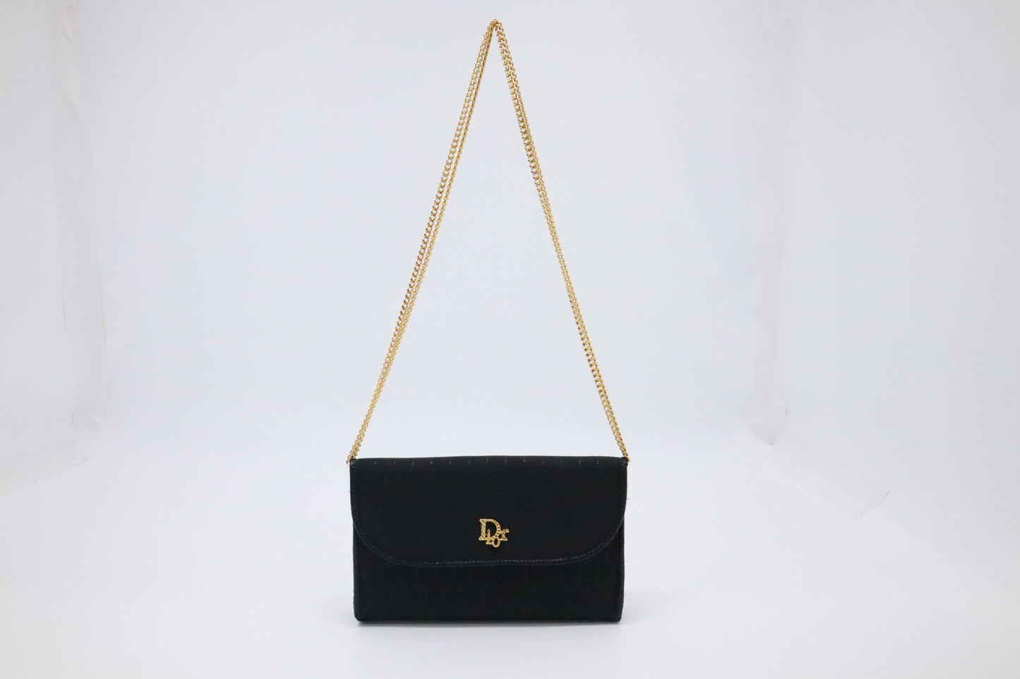 Dior Trotter Chain Shoulder Bag in Black Canvas