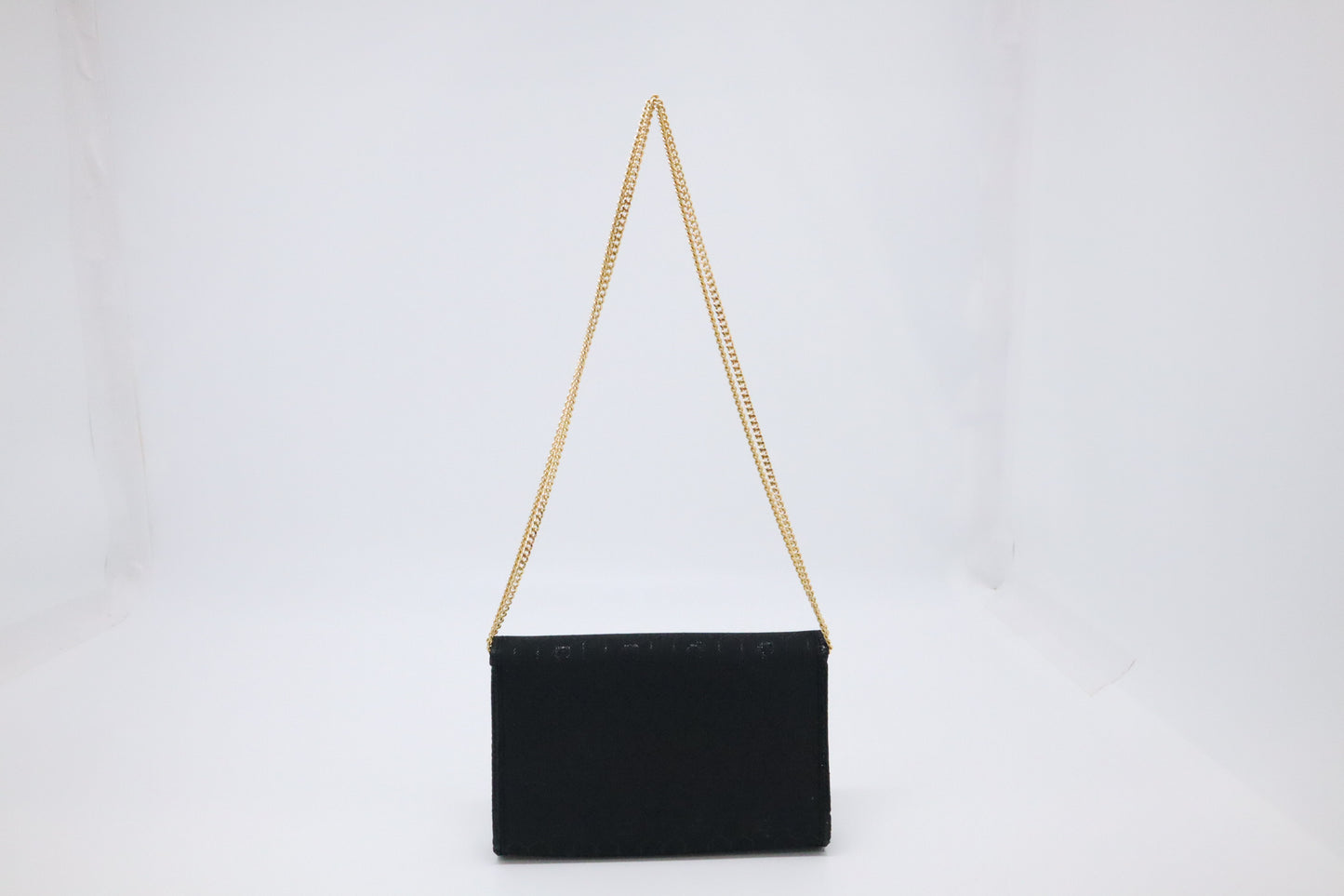 Dior Trotter Chain Shoulder Bag in Black Canvas