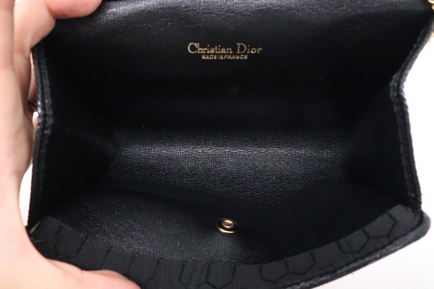 Dior Trotter Chain Shoulder Bag in Black Canvas