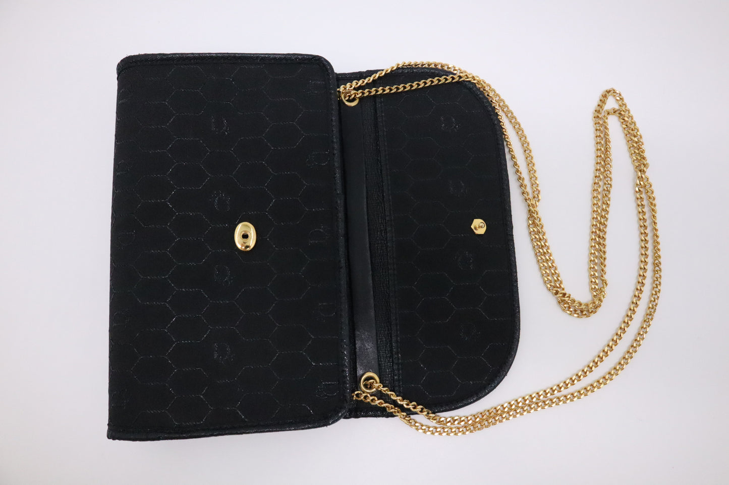 Dior Trotter Chain Shoulder Bag in Black Canvas