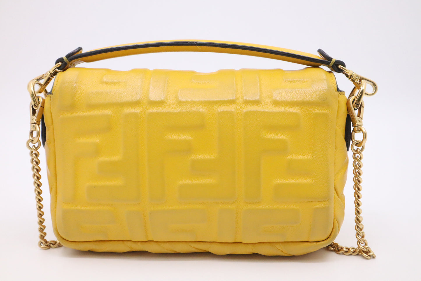 Fendi Baguette Mini in Yellow Nappa Leather