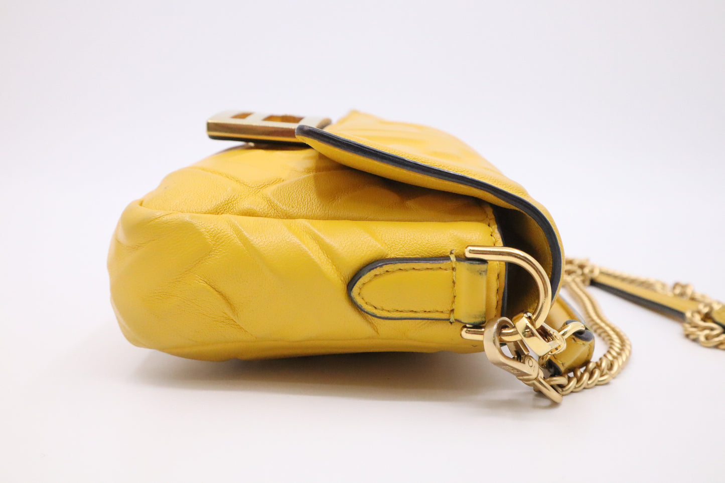 Fendi Baguette Mini in Yellow Nappa Leather
