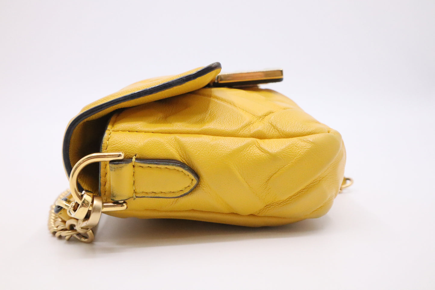 Fendi Baguette Mini in Yellow Nappa Leather