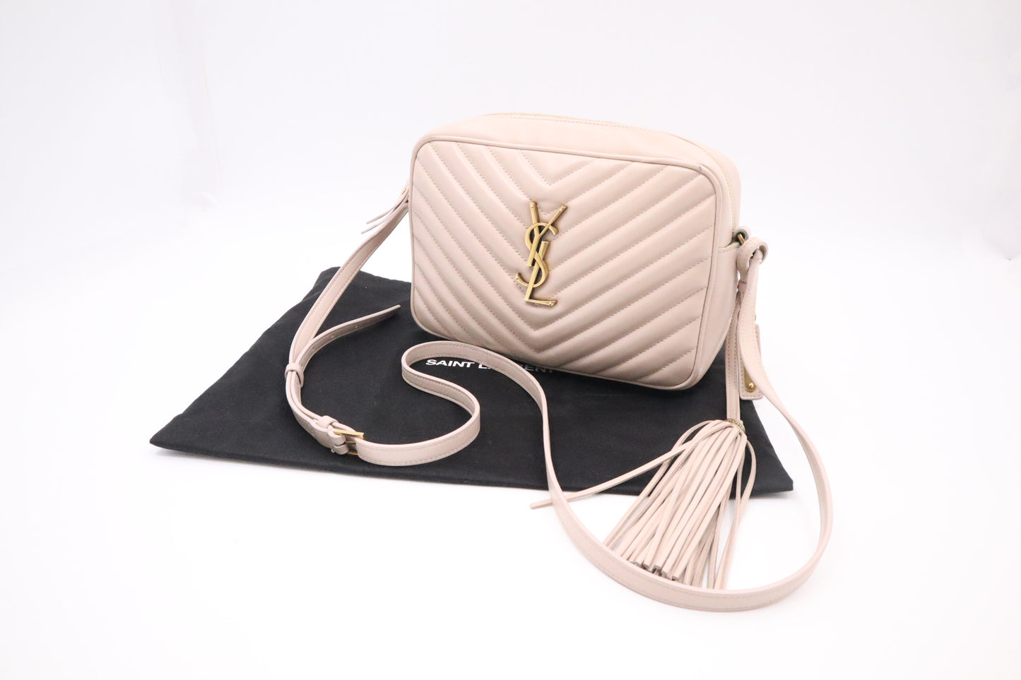 YSL Saint Laurent Lou Camera Bag in Nude Pink Leather