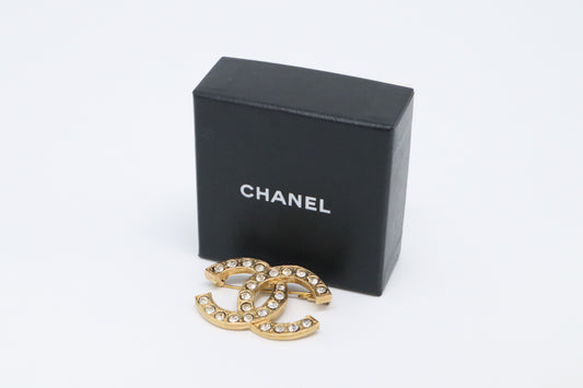 Chanel CC Rhinestone Brooch