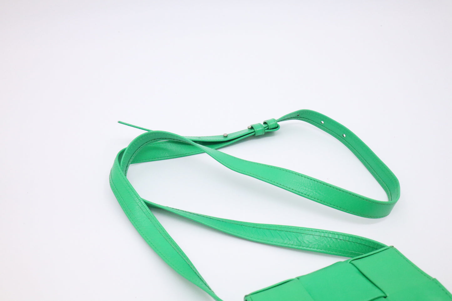Bottega Veneta Mini Cassette in Green Intrecciato Leather