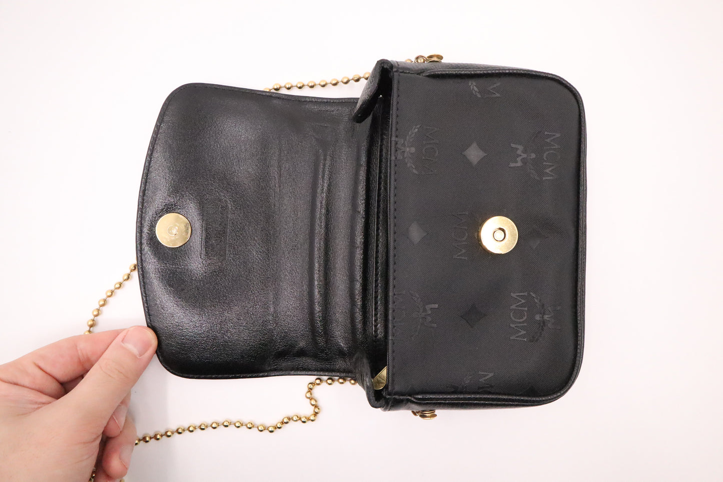 MCM Mini Crossbody Bag in Black Canvas