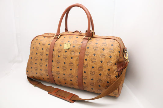 MCM Travel Bag in Cognac Visetos Canvas