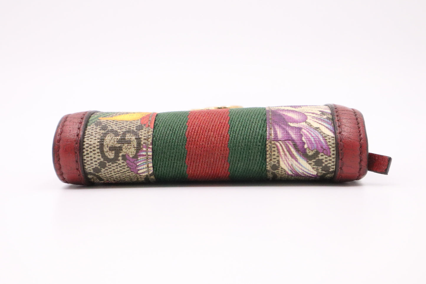 Gucci Flora Card Case Wallet in Red Leather