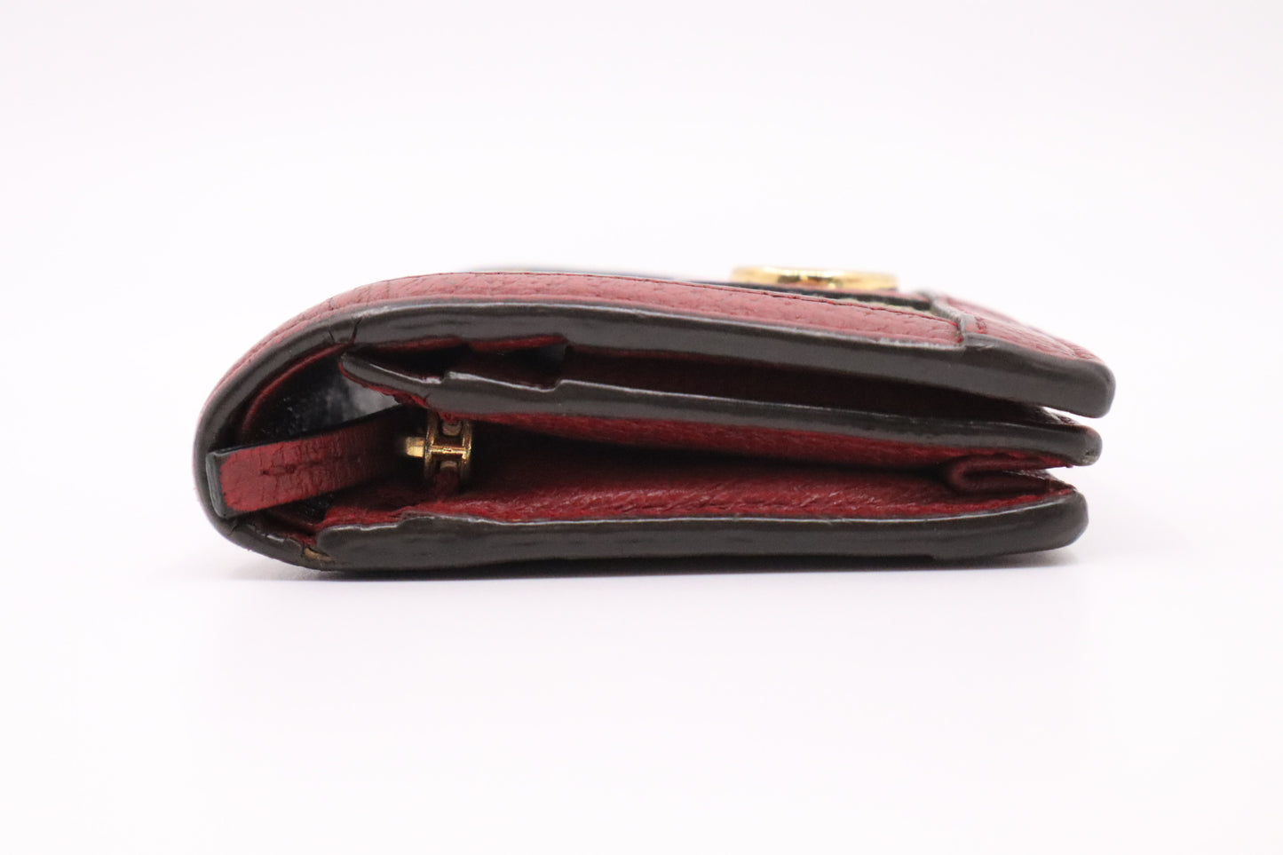 Gucci Flora Card Case Wallet in Red Leather