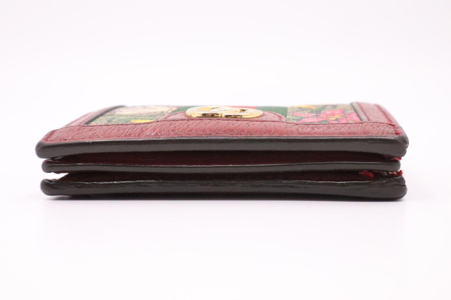 Gucci Flora Card Case Wallet in Red Leather