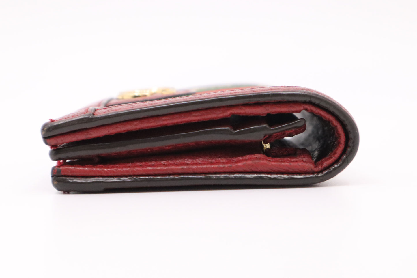 Gucci Flora Card Case Wallet in Red Leather
