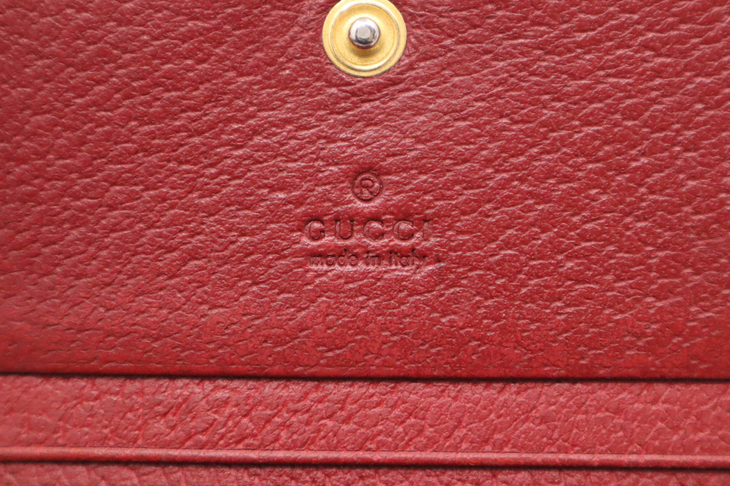 Gucci Flora Card Case Wallet in Red Leather