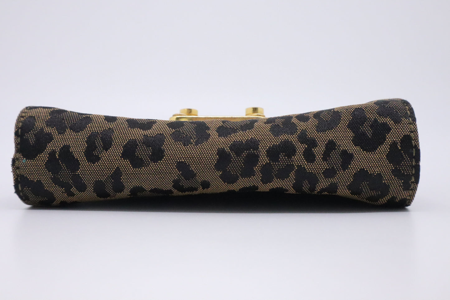 Fendi Shoulder Bag in Leopard Canvas & Red Leather