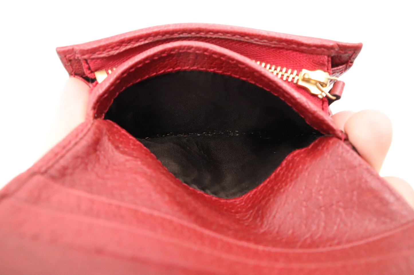 Gucci Flora Card Case Wallet in Red Leather