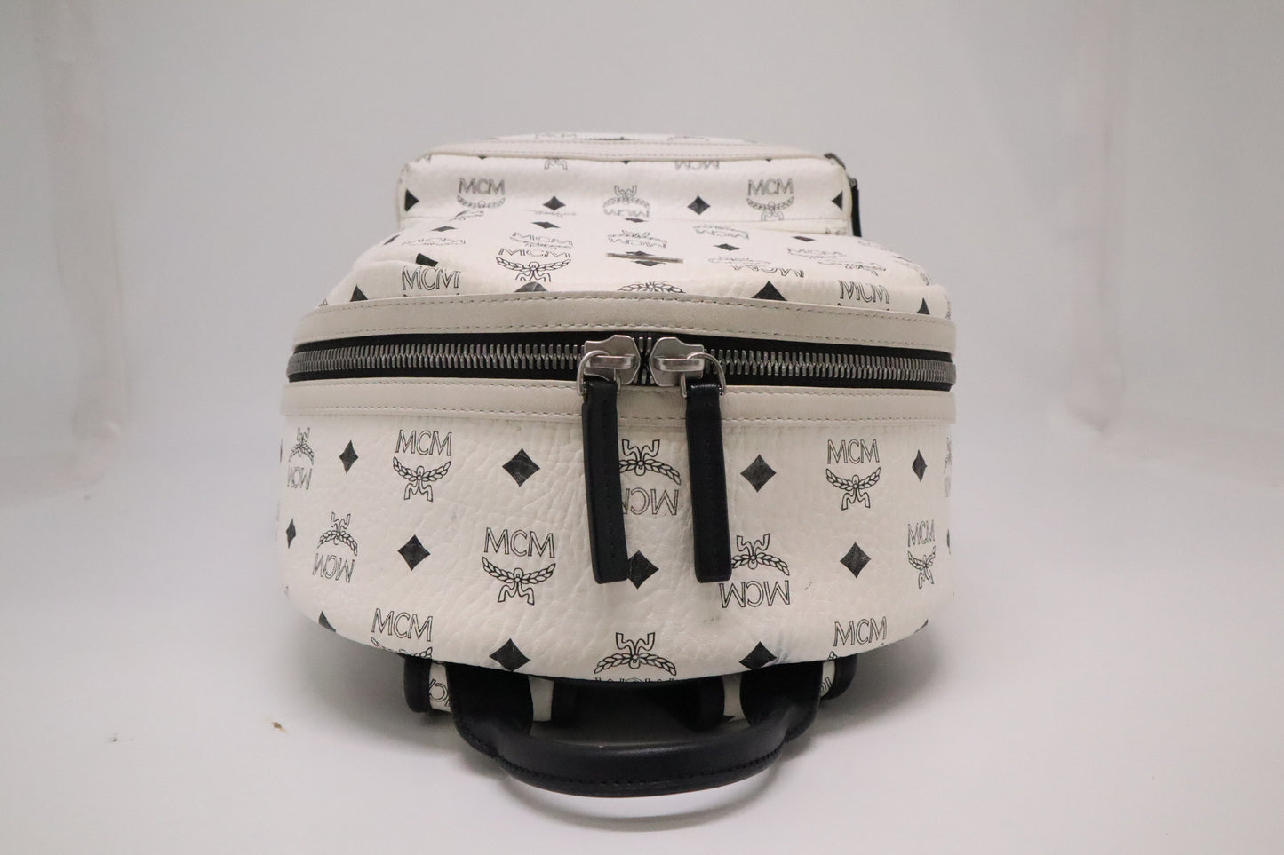MCM Backpack in White Visetos Canvas