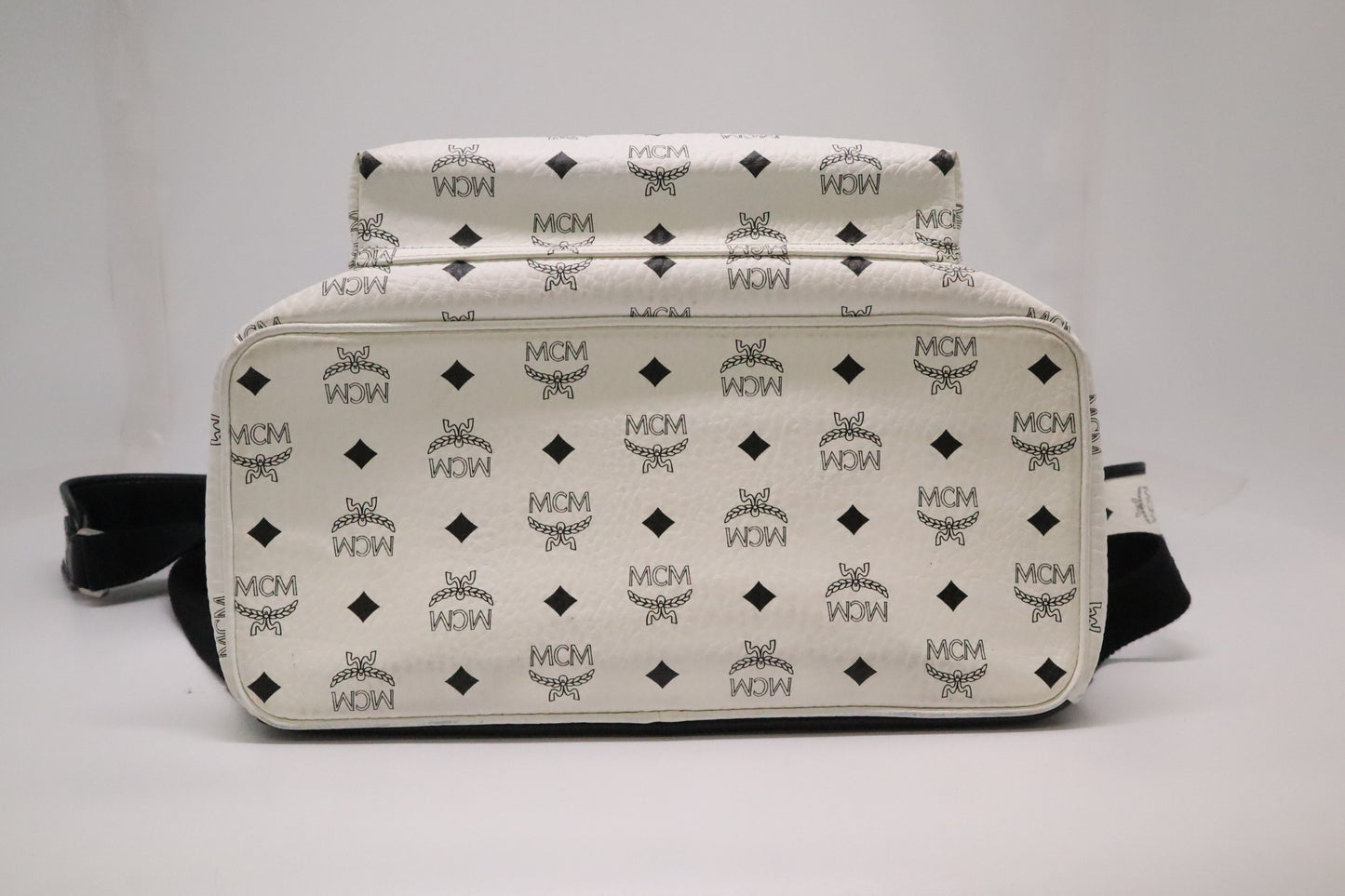 MCM Backpack in White Visetos Canvas
