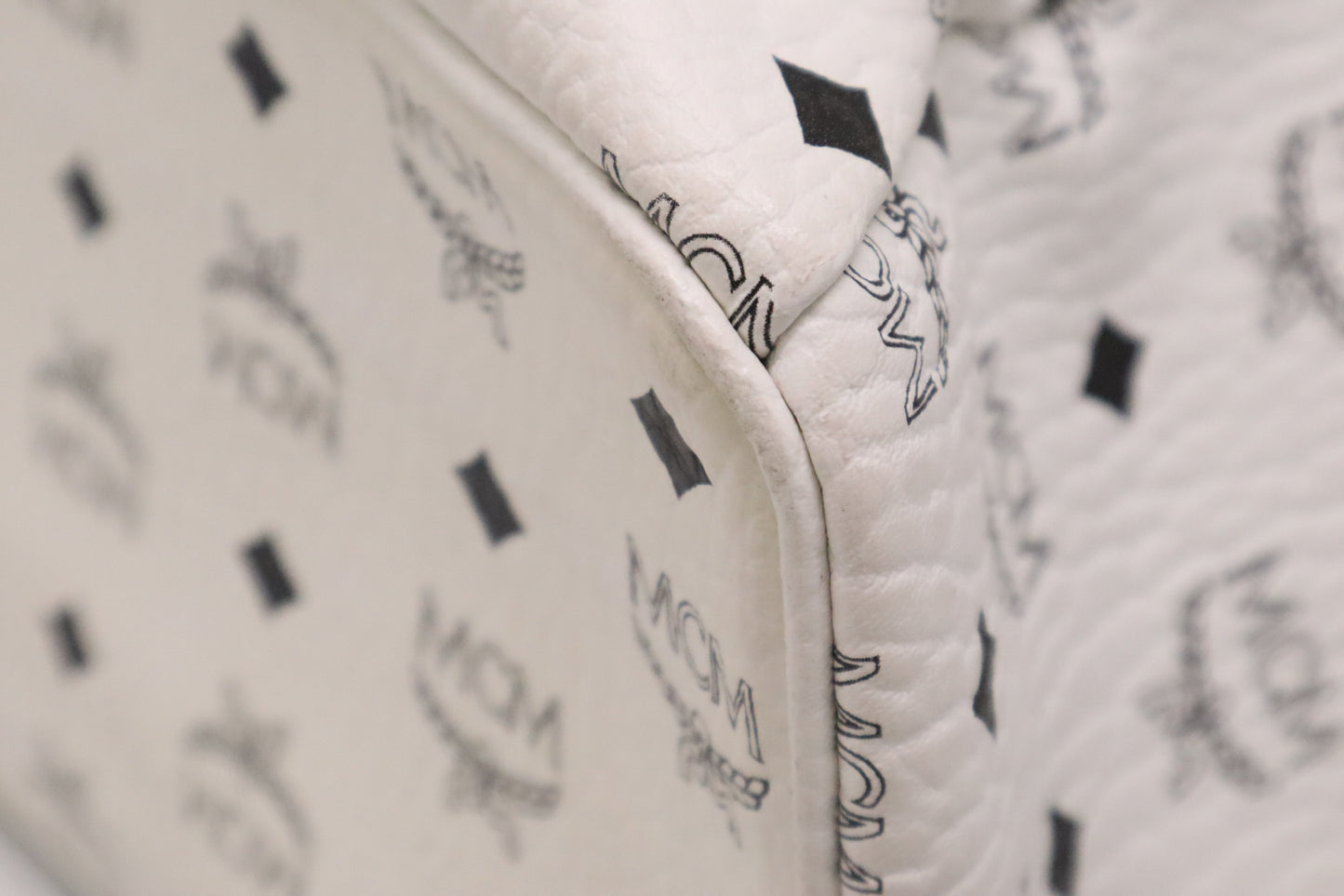 MCM Backpack in White Visetos Canvas