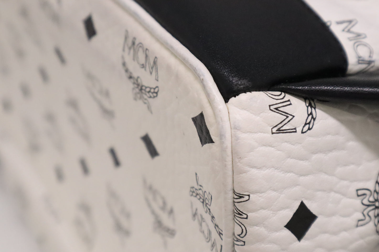 MCM Backpack in White Visetos Canvas