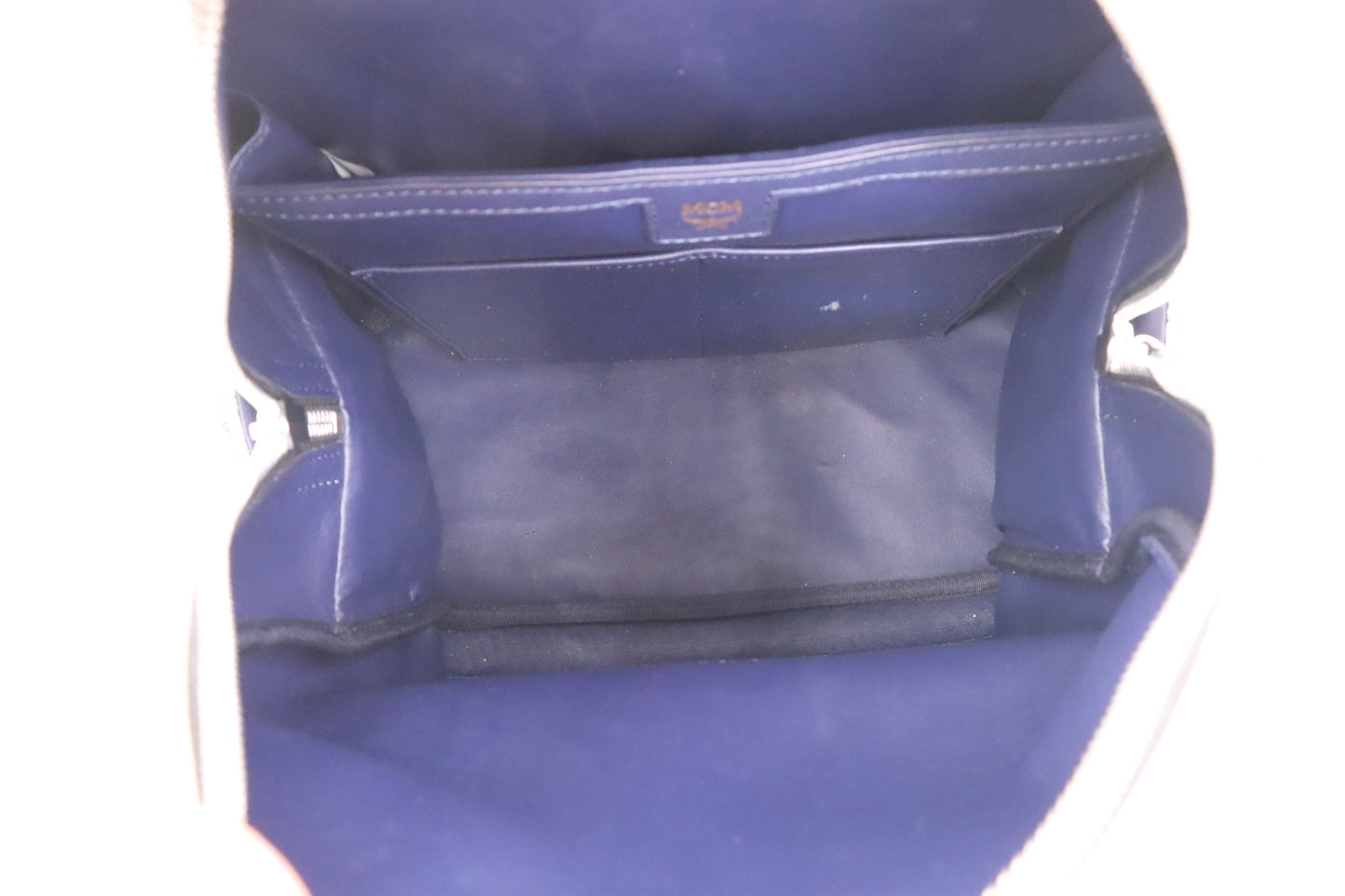 MCM Backpack in White Visetos Canvas