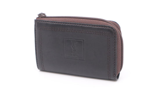 YSL Saint Laurent Coin Case in Brown Leather