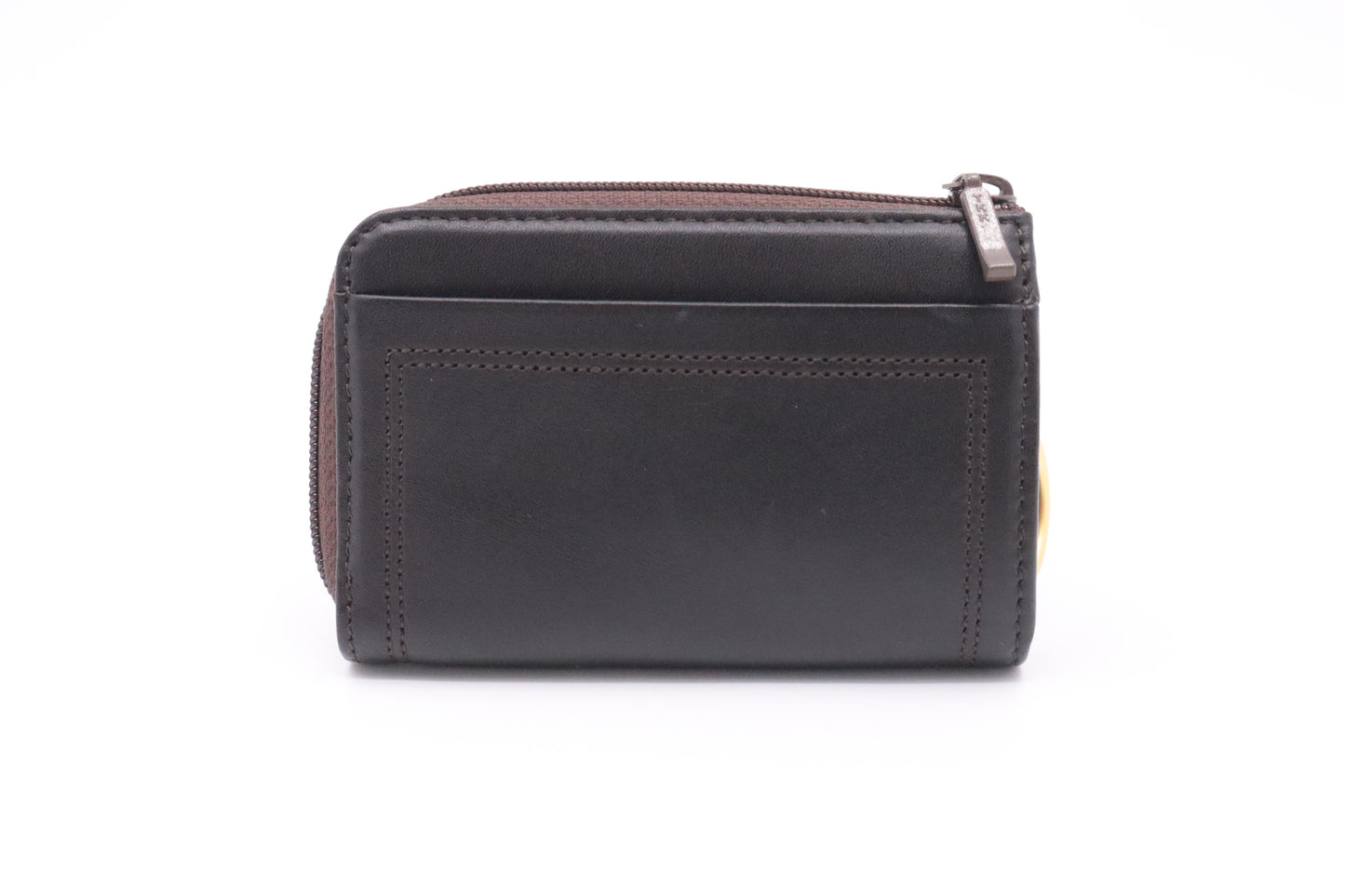 YSL Saint Laurent Coin Case in Brown Leather