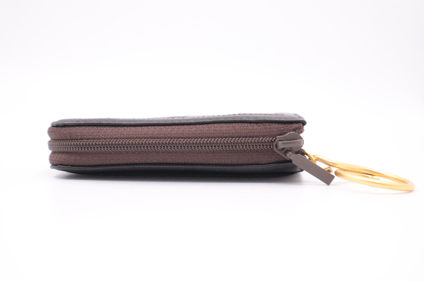 YSL Saint Laurent Coin Case in Brown Leather