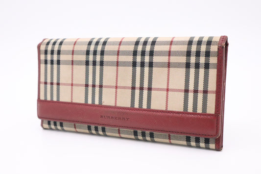 Burberry Bifold Long Wallet in Nova Check Canvas