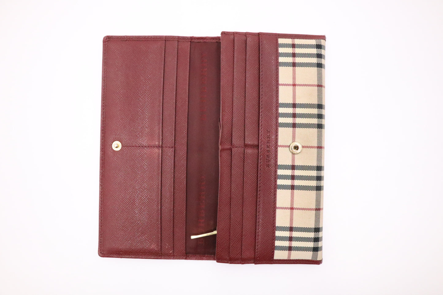 Burberry Bifold Long Wallet in Nova Check Canvas
