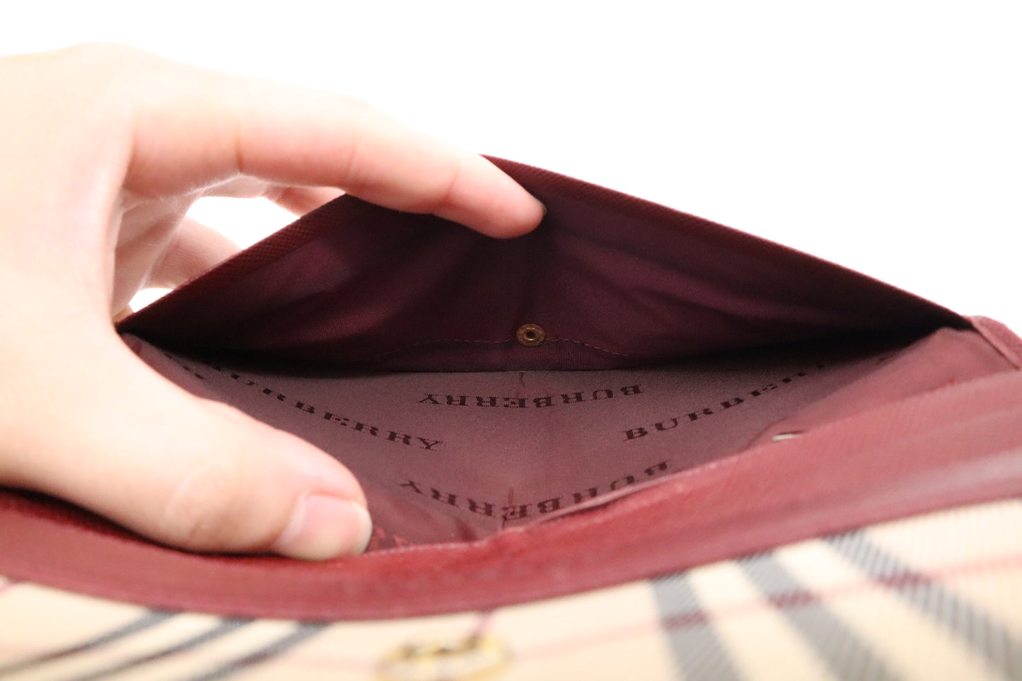 Burberry Bifold Long Wallet in Nova Check Canvas