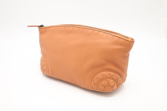 Bottega Pouch in Orange Leather