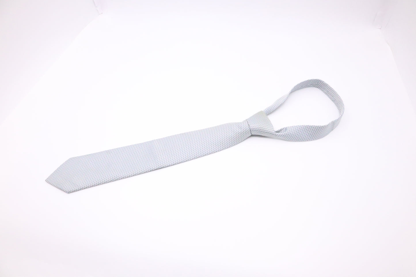 Hermes Tie in Light Blue Silk