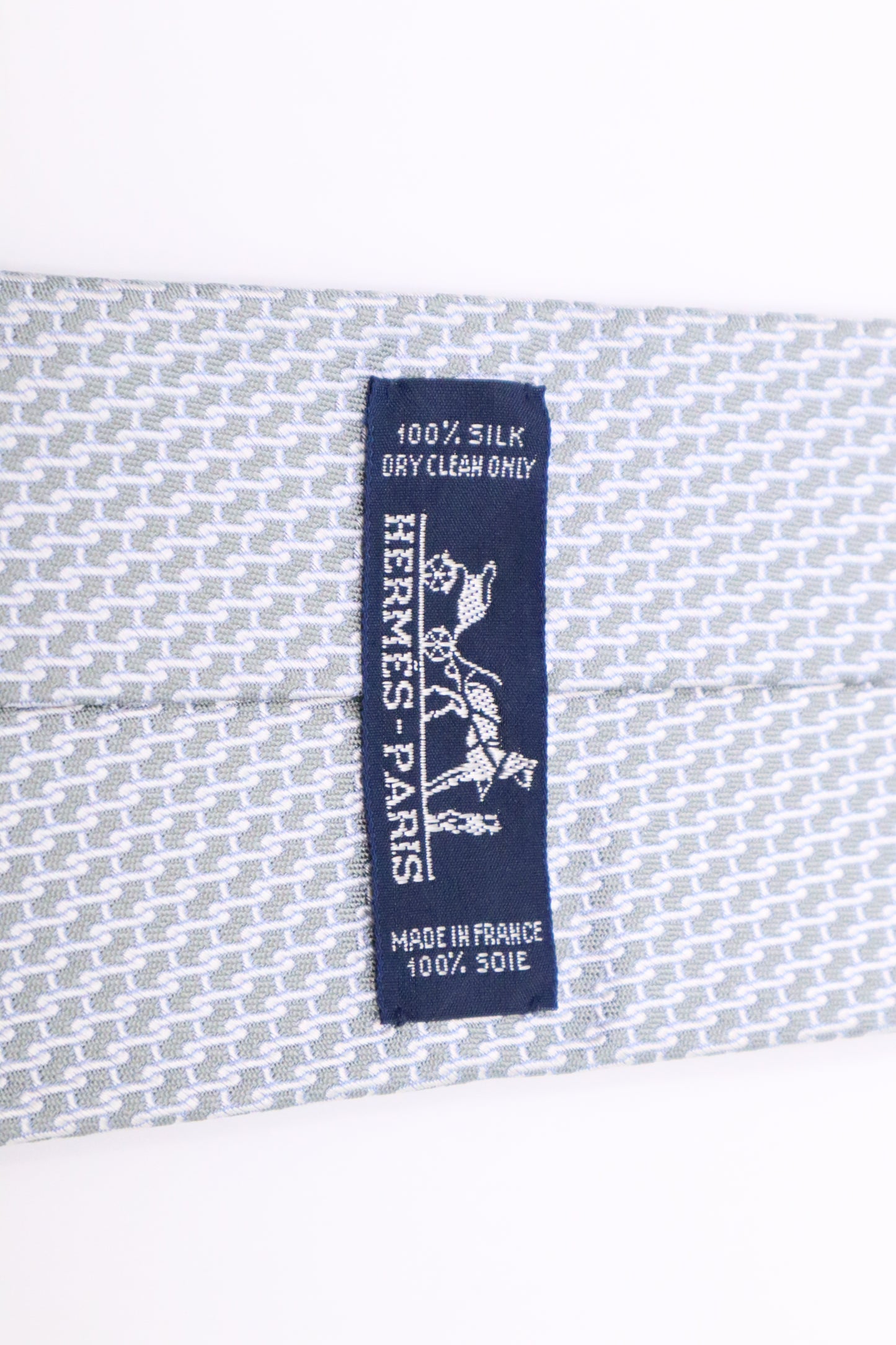 Hermes Tie in Light Blue Silk