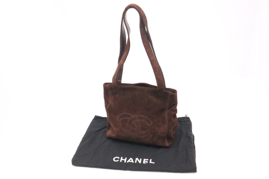Chanel Tote Bag in Brown Suede Leather