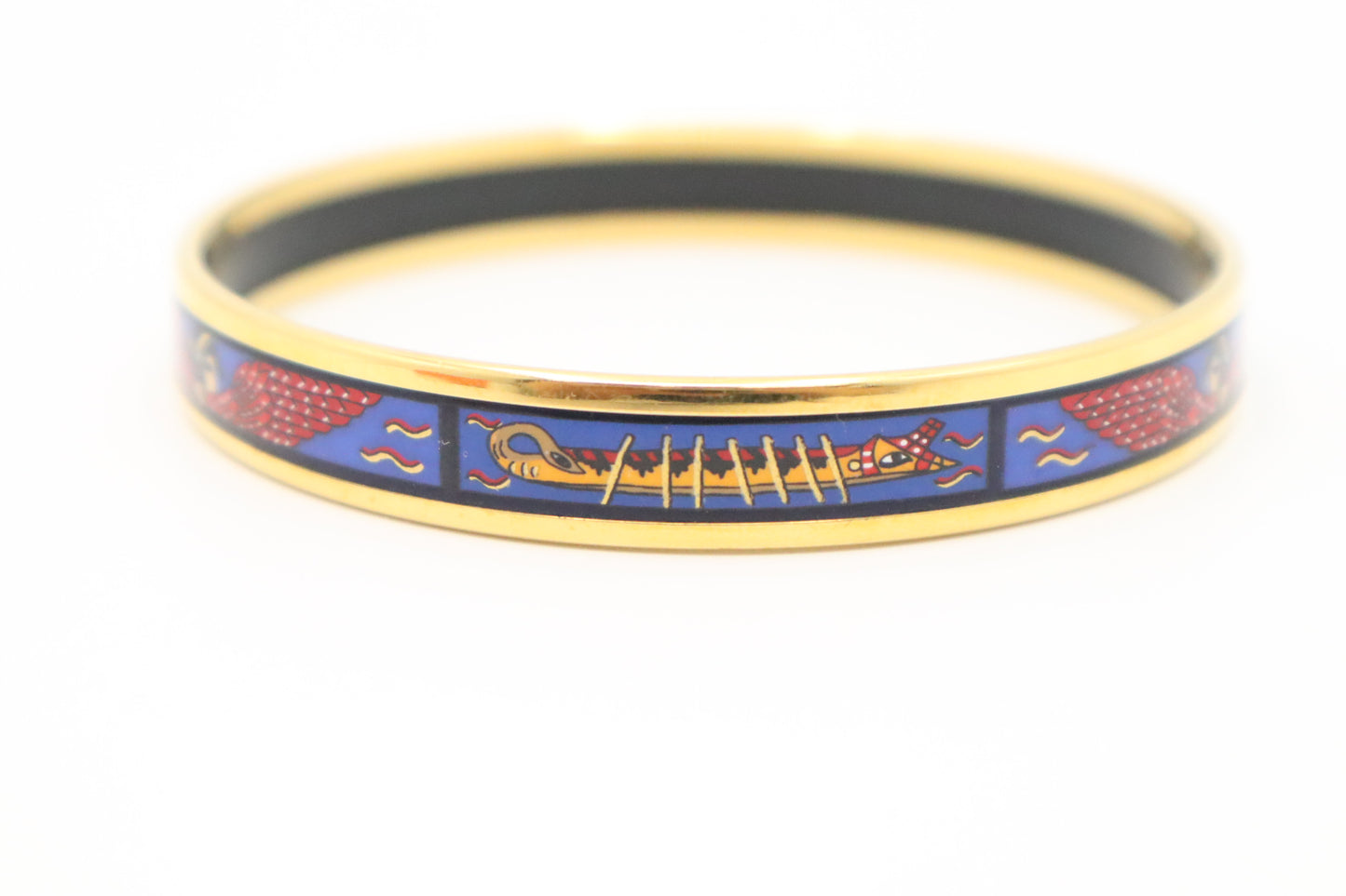 Hermes Egyptian Print Bracelet in Enamel