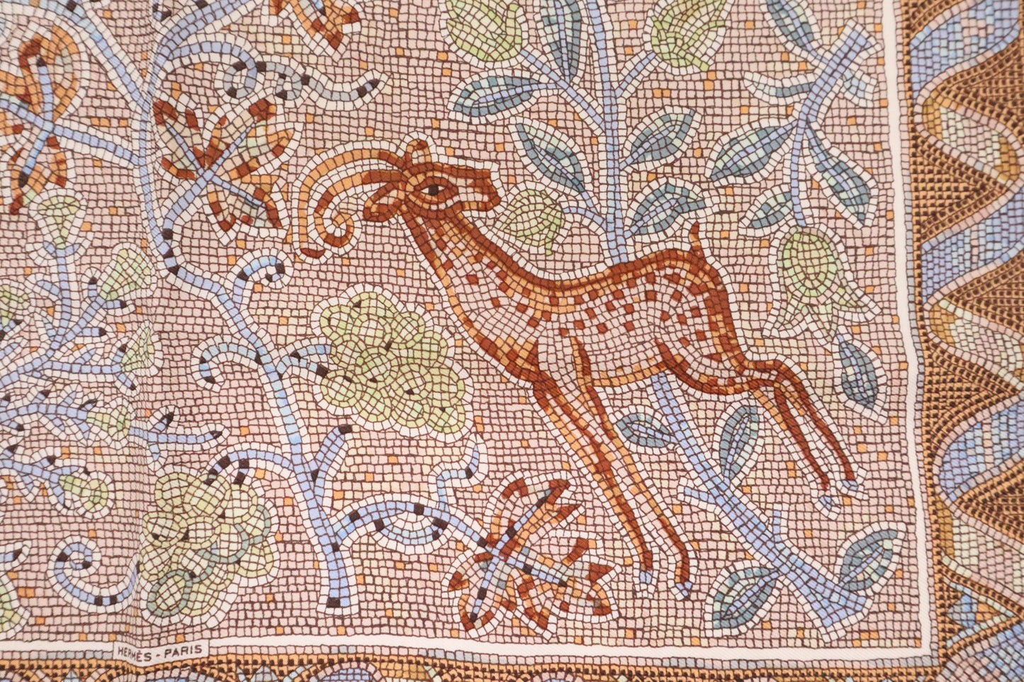 Hermes "Pavement" Gavroche Carre 45 in Pink Silk