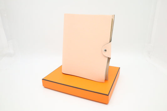 Hermes Ulysse MM Cover &  Notebook in Rose the Laiton Togo Leather