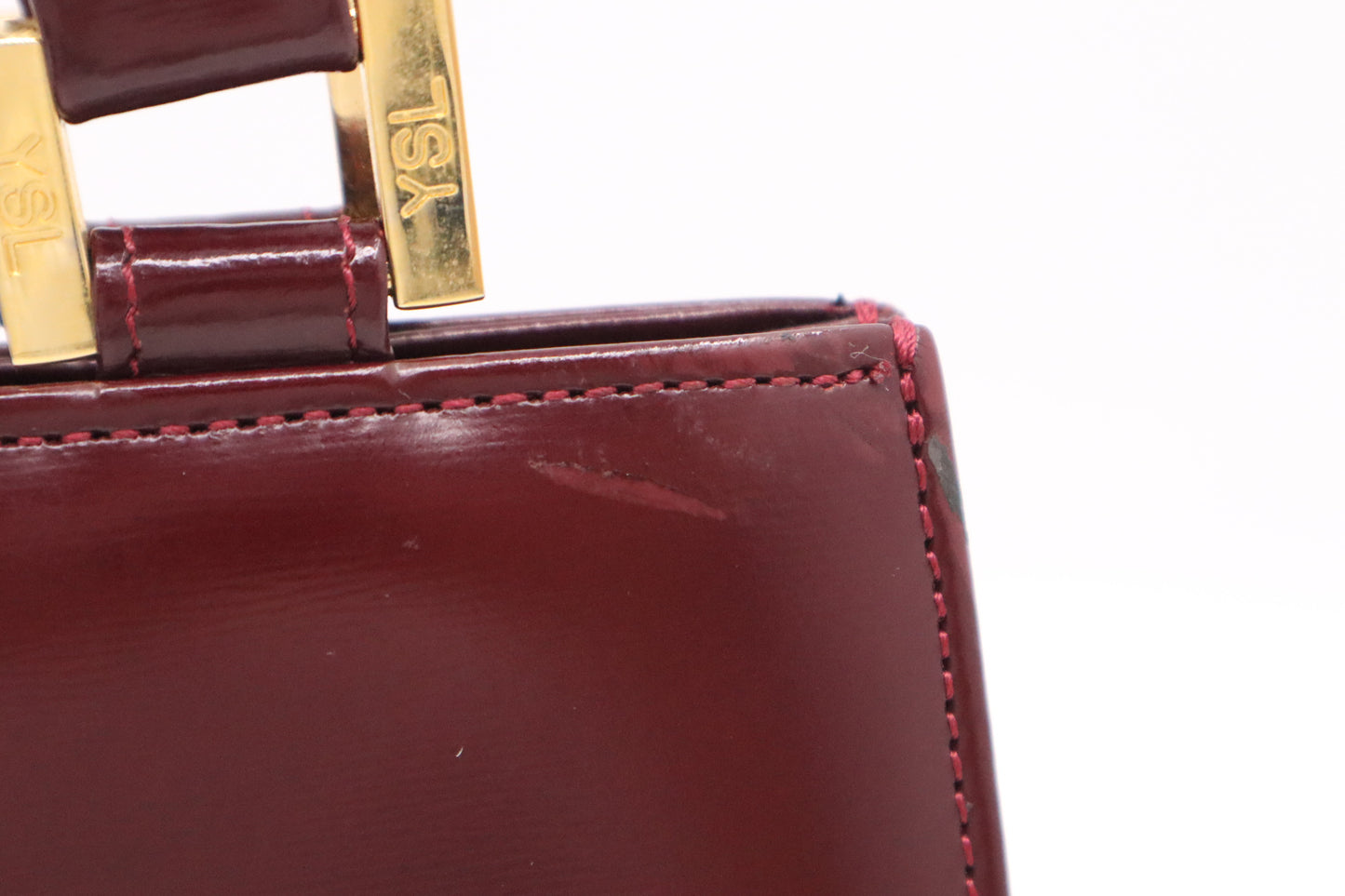 YSL Saint Laurent Handbag in Burgundy Leather