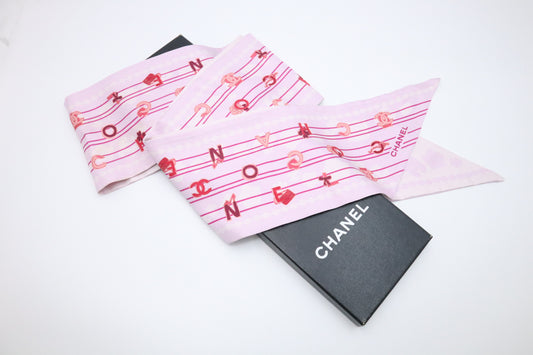 Chanel Scarf in Pink and Purple Silk
